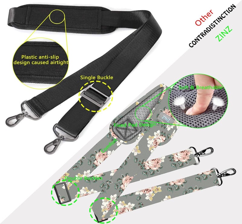 ZINZ Shoulder Strap 58" Ultra-Thick Fixed Padded and Adjustable Buckles Crossbody Strap for Briefcase Laptop Bag Luggage - Image 4